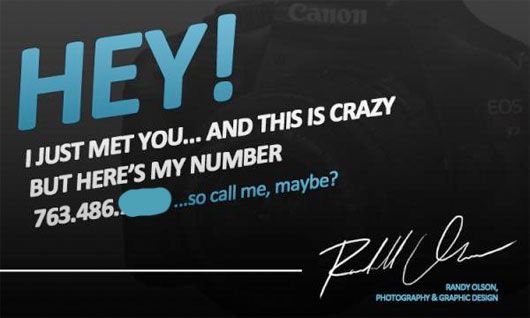 Call Me Maybe business cards