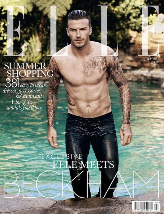 David Beckham on the cover of ELLE (UK edition) for July 2012