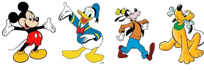Mickey Mouse, Donald Duck, Goofy & Pluto
