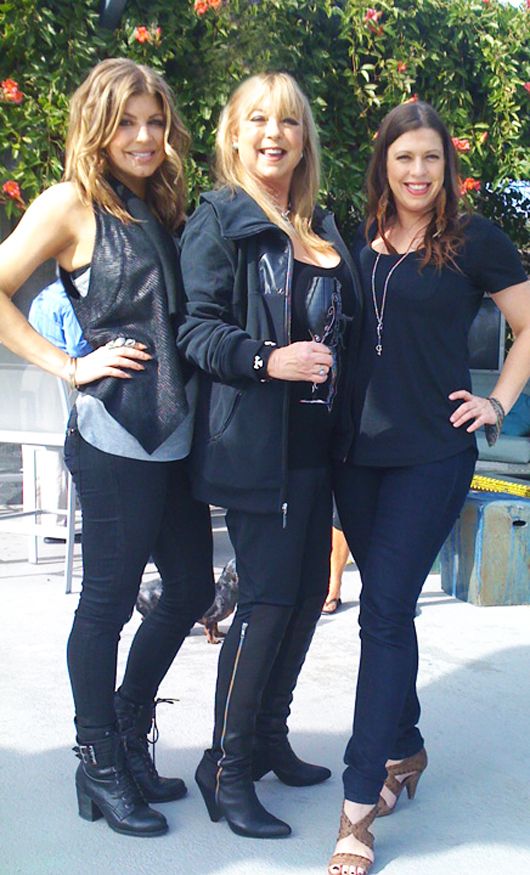 Fergie (from the Black Eyed Peas) with her sister Dana and her mother (in the middle)