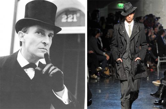Jeremy Brett as Sherlock Holmes and a design by Gaultier for Fall/Winter 2012-2013