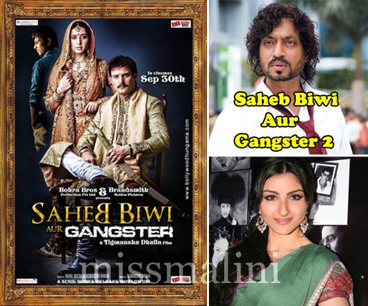 Soha Ali Khan And Irrfan Khan In Saheb Biwi Aur Gangster Sequel
