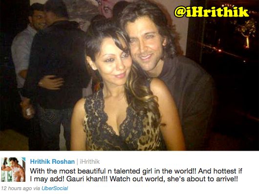 Hrithik Roshan is all Praises for Gauri Khan!
