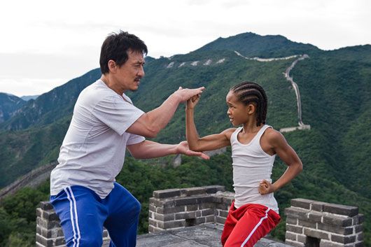 Jackie Chan with Jaden Smith in The Karate Kid