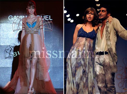 Kalki for Gavin Miguel at Blender's Pride Fashion Tour and with Prateik Babbar for Rina Dhaka at Wills India Fashion Week