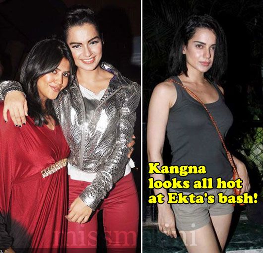 Kangna Ranaut wore a tank and shorts at Ekta's bash