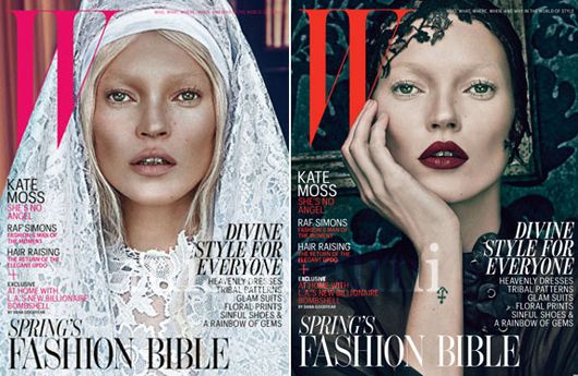 The two covers of W Magazine for March 2012