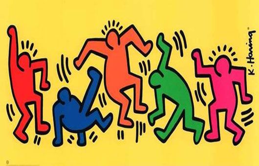 The Google doodle to celebrate Keith Haring's birthday today