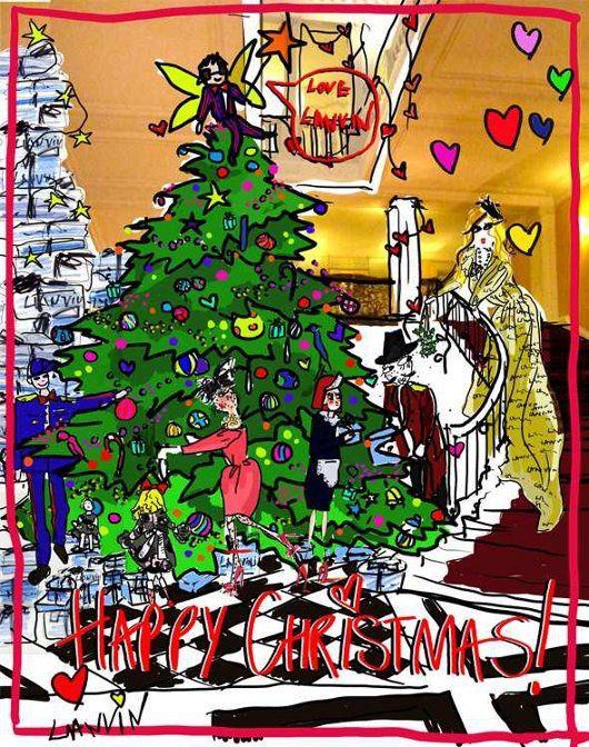 Alber Elbaz's sketch for the Christmas tree