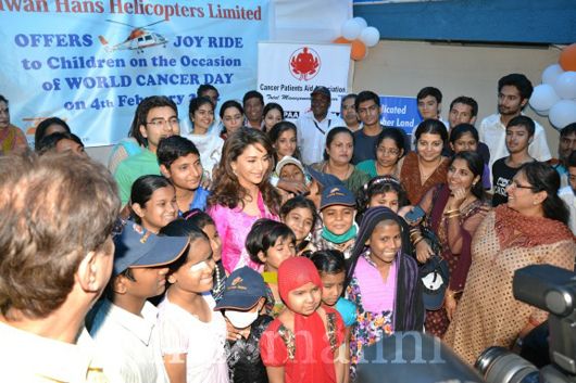 Madhuri Dixit with Cancer afflicted children
