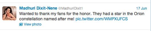 Madhuri Dixit tweets about the honour