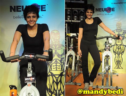 Mandira Bedi Sweats it Out, Gold’s Gym Super Spin Indo Cycling Challenge