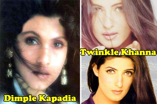 Dimple Kapadia & Twinkle Khanna (photos courtesy | mahamediaonline.com, bollywoodmovies.us, inpallaviguide.com)