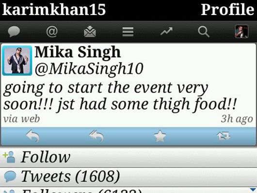 Mika tweets his quirky diet