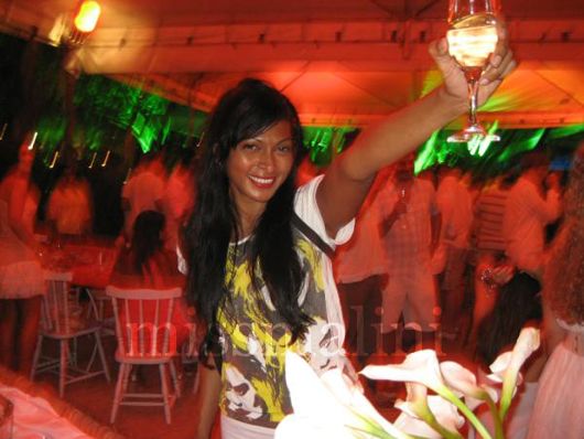 Supermodel Nina Manuel Brings in 2012 at an All-White Party