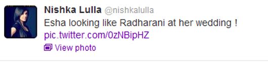Nishka Lulla's tweet