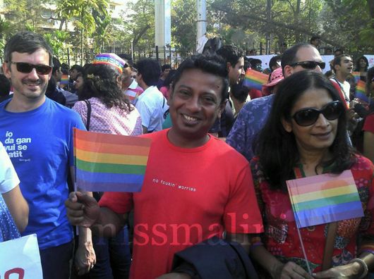 Onir and friends at the Pride Parade