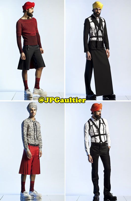 Jean Paul Gaultier's look for Spring 2013 (Pix: Patrice Stable)