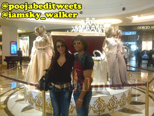 Pooja Bedi with Akashdeep Sehgal at DLF Emporio Mall in Delhi
