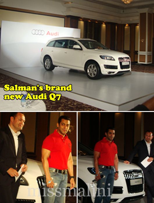 The Audi Q7 (Top), Salman Khan with Michael Perschke (below)