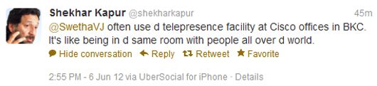 Shekhar Kapoor's tweet