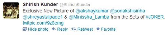 Shirish Kunder's tweet