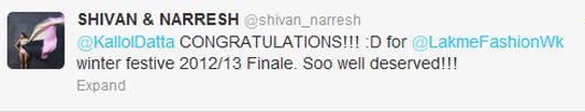 Shivan and Narresh's tweet