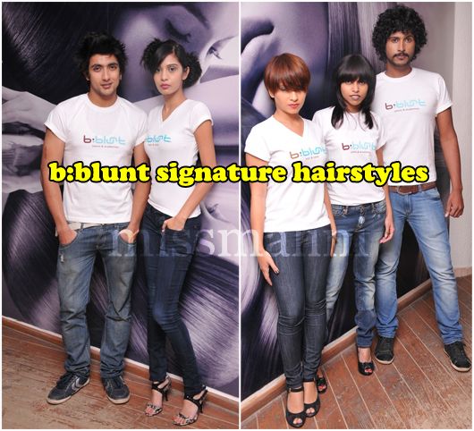 Models sporting b:blunt signature hairstyles
