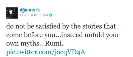 Why is Shah Rukh Khan Looking Blue and Quoting Rumi?