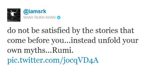 Shah Rukh Khan's tweet