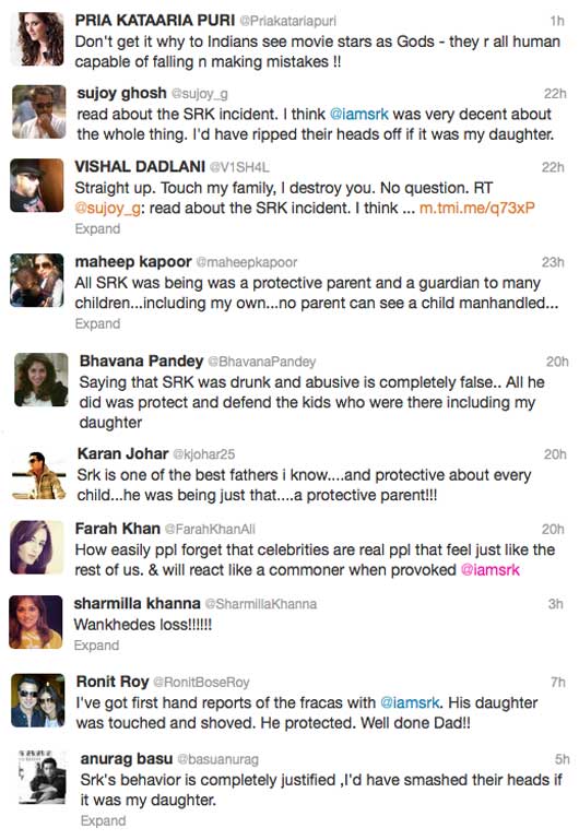 Celebrities tweet in support of Shah Rukh Khan