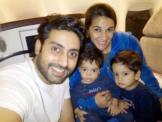 Abhishek Bachchan, Tara Sharma Saluja and her kids Zen & Kai