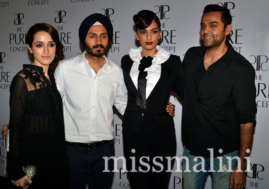 Chanya Kaur and Dalbir Singh with Sonam Kapoor and Abhay Deol