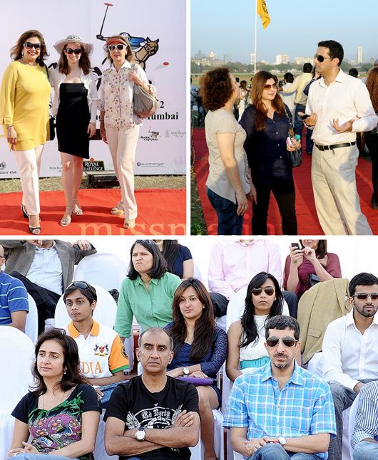 (Top Left) Joanne Nayar, Barbara Sehgal and Cordelia Hanel (Top Right) Delna Poonawalla and Asia Cup Polo organisor Neil Sen (Bottom) Milan Luthria