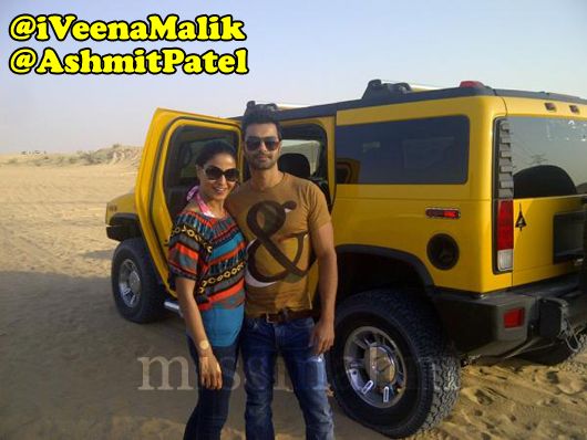Controversial Star, Veena Malik, Goes Dune Bashing With Ashmit Patel in Dubai