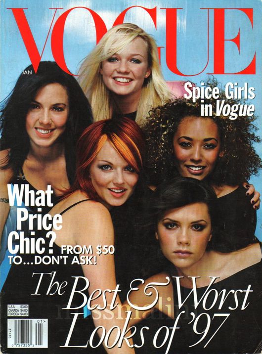 The Spice Girls on the cover of Vogue in 1998