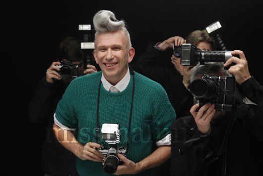 Gaultier on the sets of the Diet Coke commercial