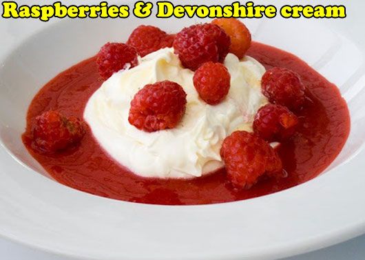 Raspberries and Devonshire cream