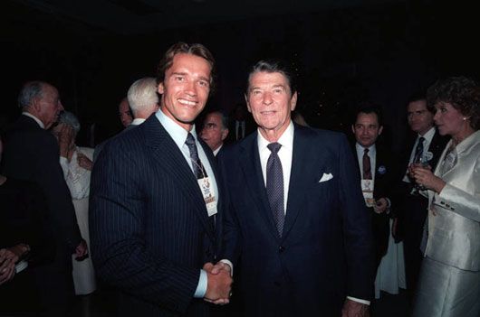 Arnold Schwarzenegger with President Ronald Reagan (Photo credit: reagan.utexas.edu)