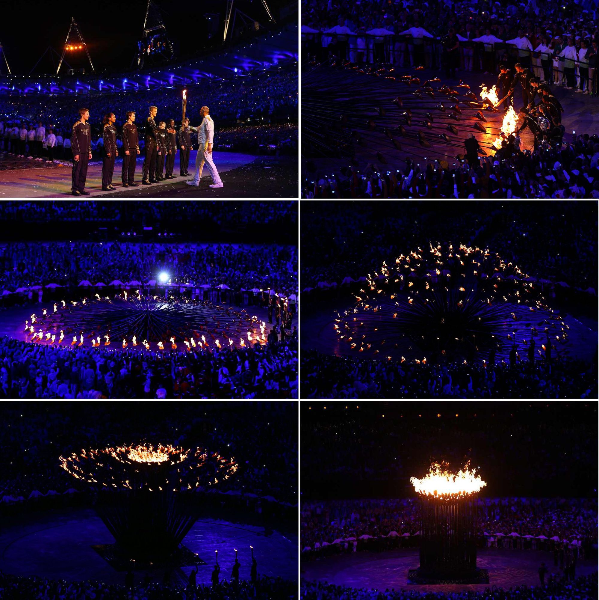 The lighting of the Olympic Cauldron sequence at the London 2012 Olympics Opening Ceremony