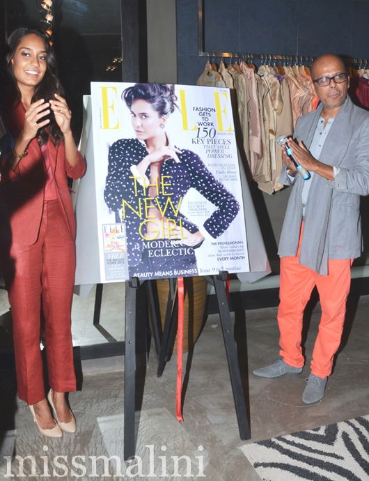 Lisa Haydon and Narendra Kumar Ahmed unveil her ELLE cover for August 2012