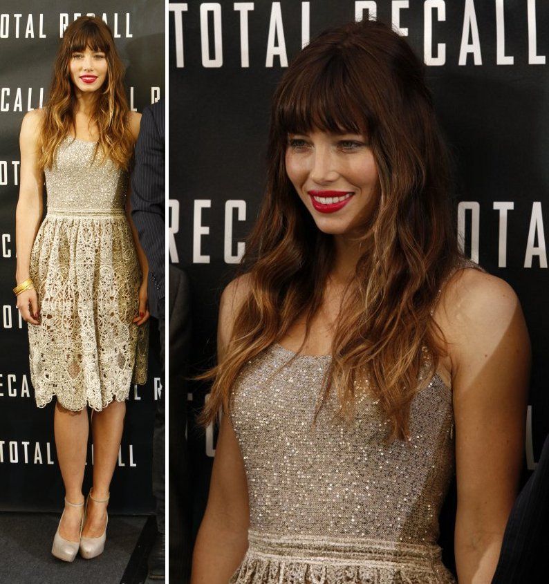 Jessica Biel at the "Total Recall" photocall in LA (Photo courtesy | Sony Pictures India)