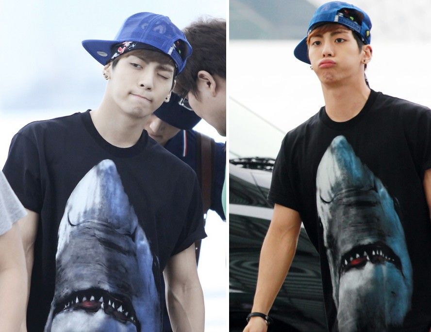 Jonghyun wearing Givenchy Shark-print T-shirt