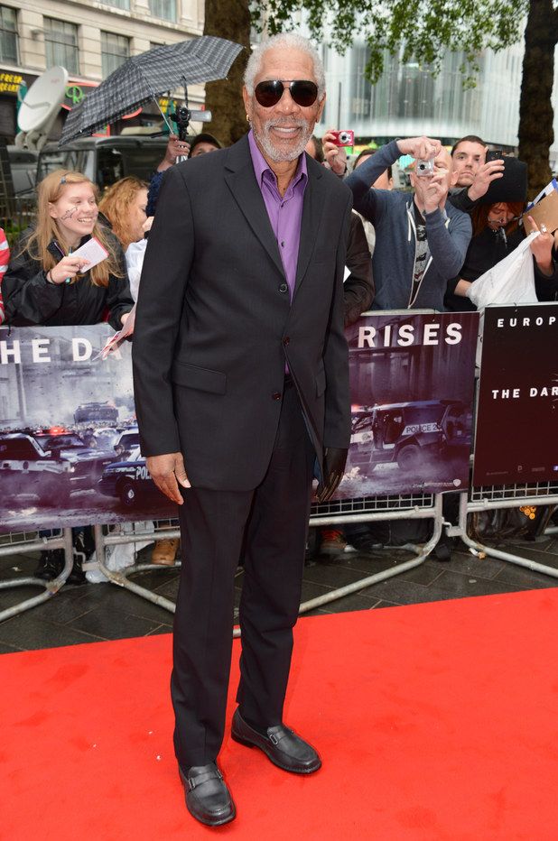 Morgan Freeman at the London premiere of "The Dark Knight Rises"
