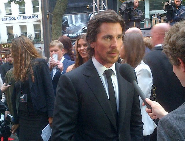Christian Bale at the London premiere of "The Dark Knight Rises" (Photo courtesy | Elle UK)