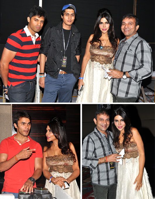 Behind The Scenes with Nisha JamVwal (Bottom-Left: NJ with DJ Amit) (Bottom-Right: NJ with Prasad Bidapa)