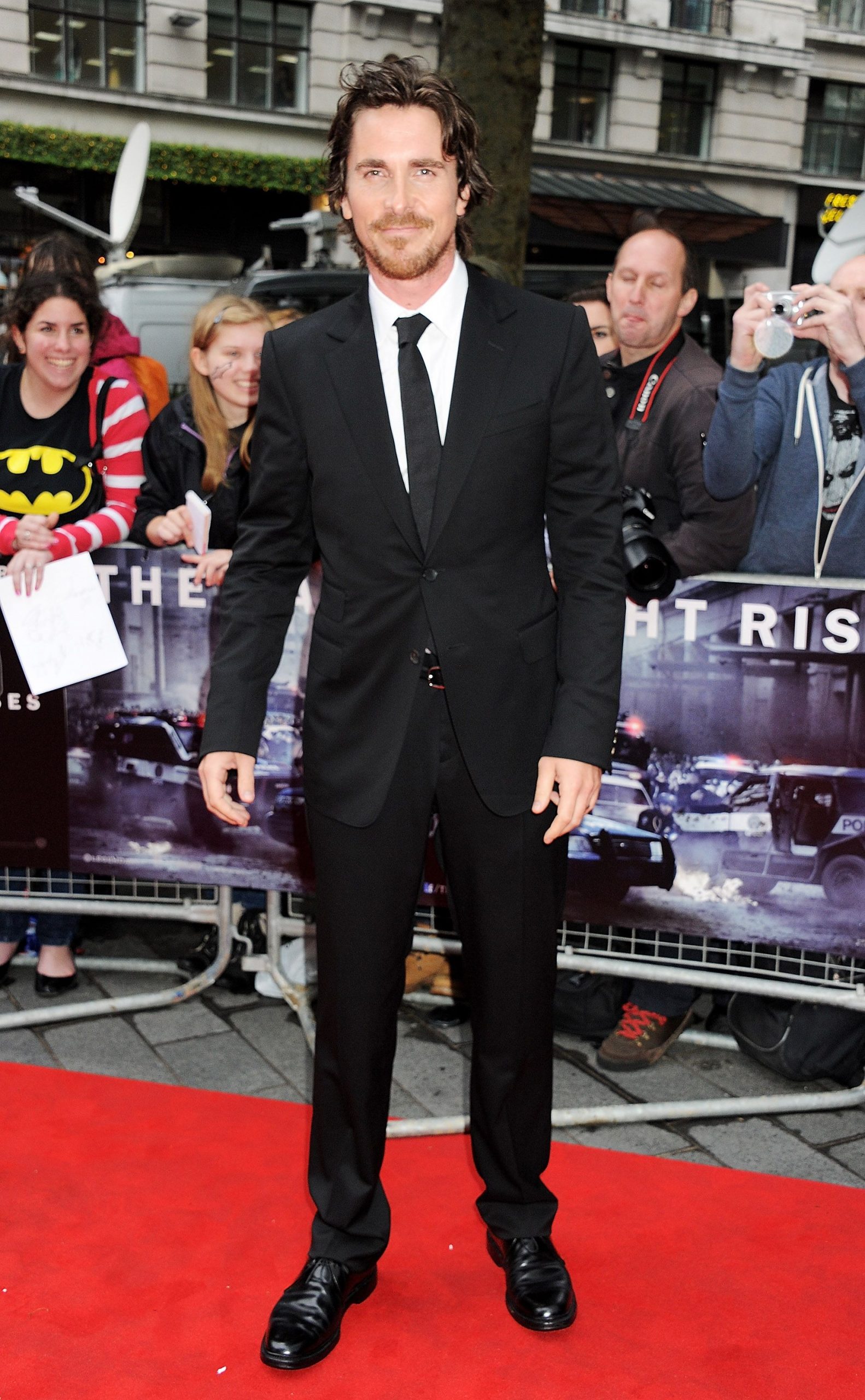 Christian Bale in Gucci at the London premiere of "The Dark Knight Rises" (Photo courtesy | Gucci/Getty Images)