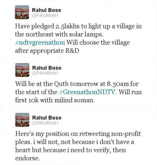 Rahul Bose Social Activism tweets