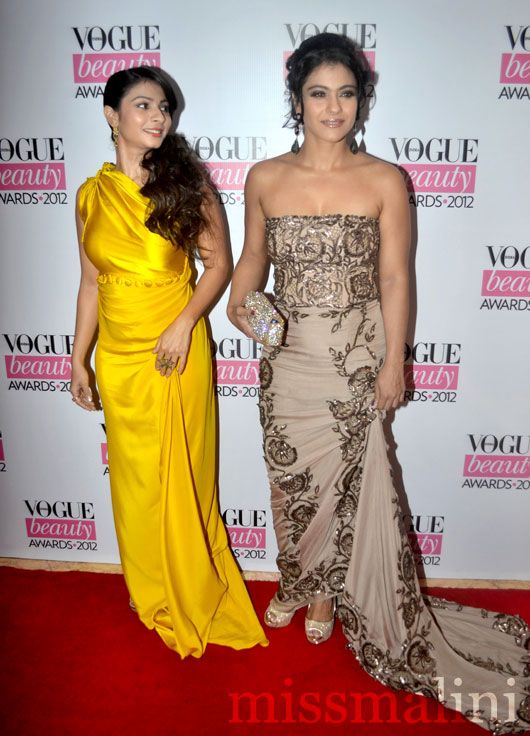 Kajol and Tanishaa at Vogue Beauty Awards 2012