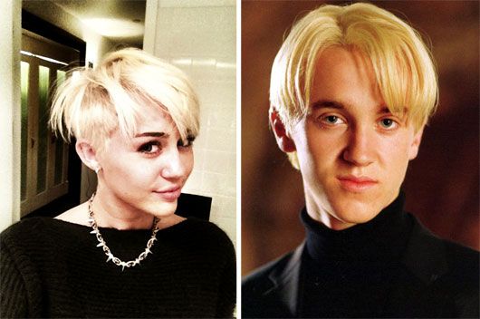 Miley vs Draco (photo courtesy | Miley Cyrus Twitter & fanpop.com)